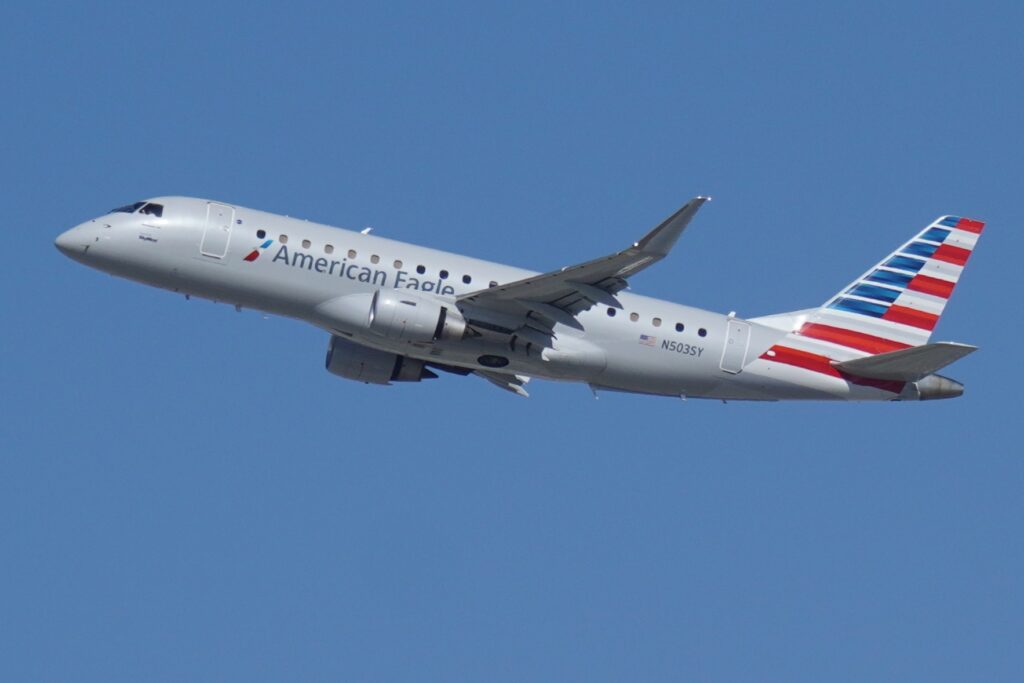 American Eagle Aircraft at Los Angeles International Airport November 2024