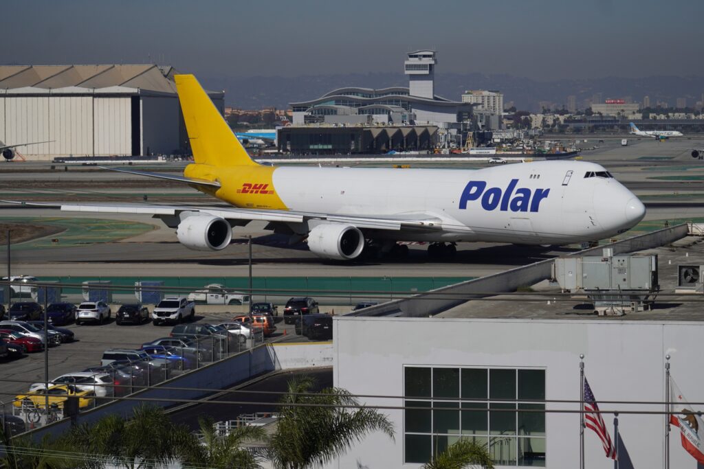 DHL POLAR CARGO AIRCRAFT (2) at Los Angeles International Airport November 2024