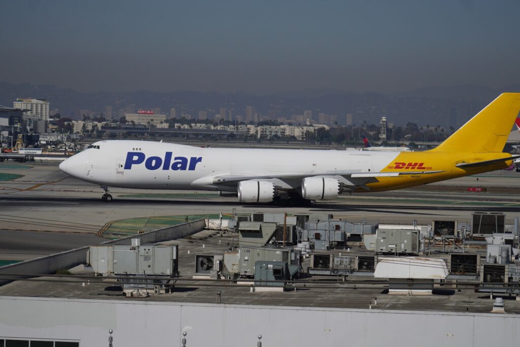 DHL POLAR CARGO AIRCRAFT at Los Angeles International Airport November 2024