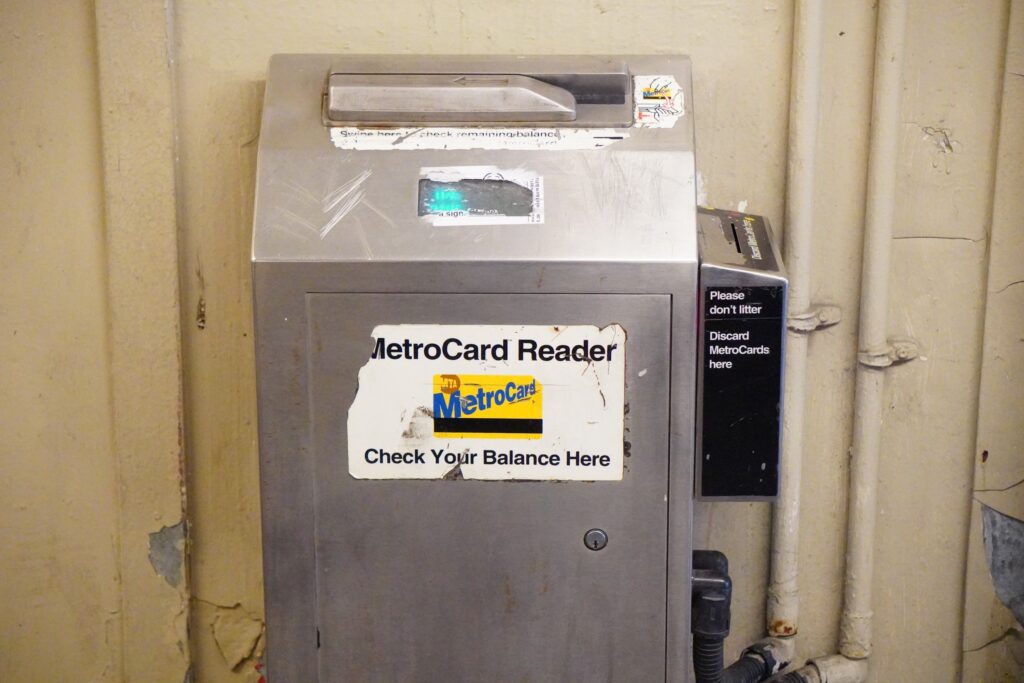 DSC00406 A New York Metro Card Reader for balance check seen in New York City in November 2021