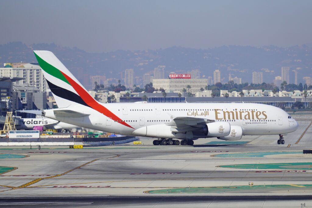 EMIRATES AIRCRAFT (2) at Los Angeles International Airport November 2024