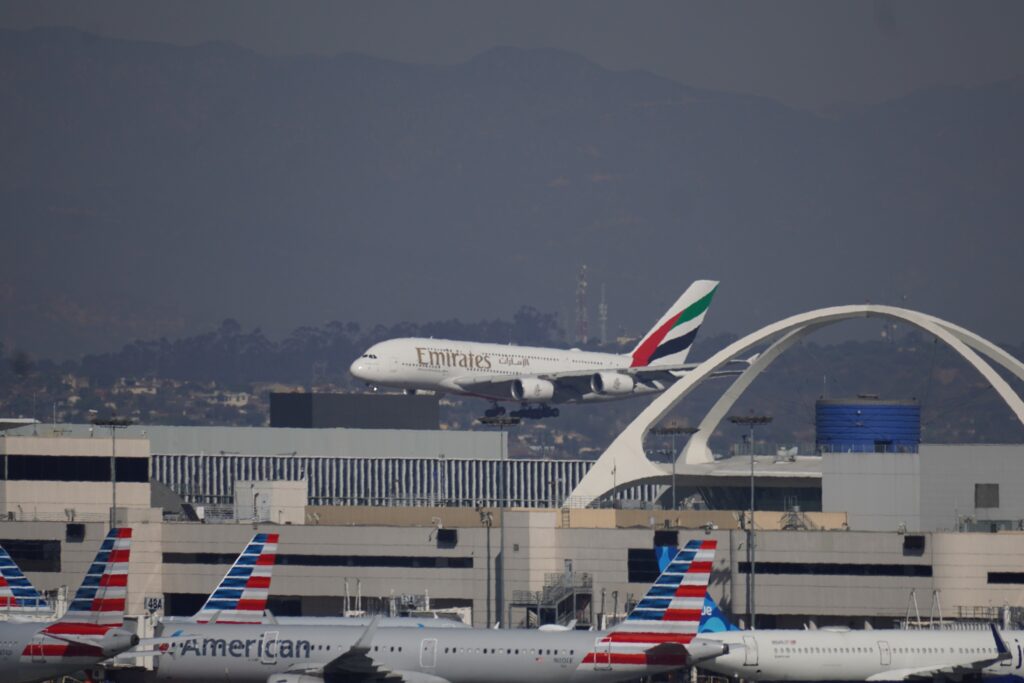 EMIRATES AIRCRAFT LANDING (3) at Los Angeles International Airport November 2024