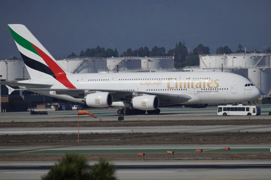 EMIRATES AIRCRAFT at Los Angeles International Airport November 2024