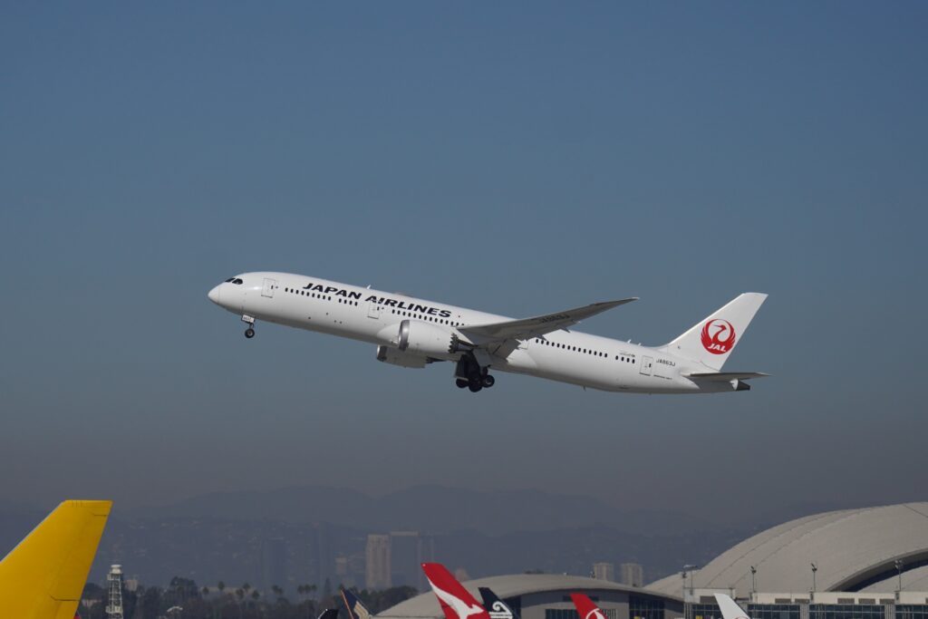 JAPAN AIRLINES AIRCRAFT TAKEOFF at Los Angeles International Airport November 2024
