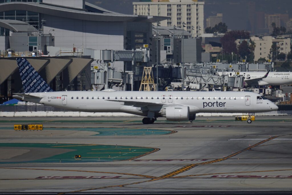 PORTER AIRLINES AIRCRAFT at Los Angeles International Airport November 2024