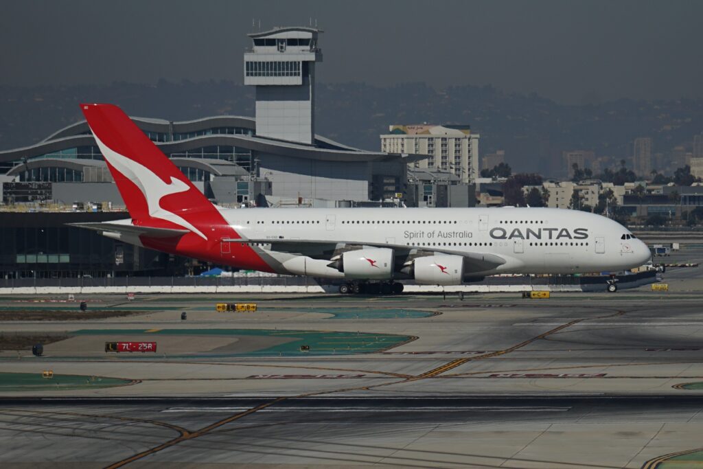 Qantas Airlines at Los Angeles International Airport November 2024