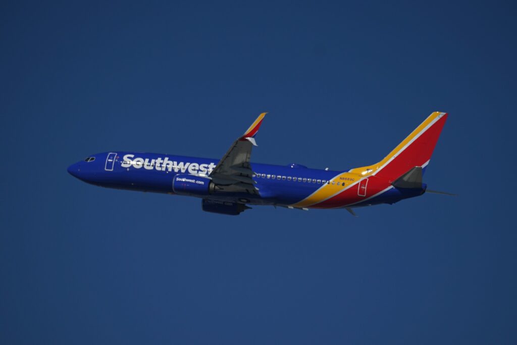 Southwest takeoff at Los Angeles International Airport November 2024